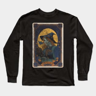 The Reader Distressed Witch Halloween Tarot Card Long Sleeve T-Shirt